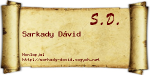 Sarkady Dávid névjegykártya