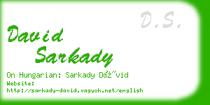 david sarkady business card